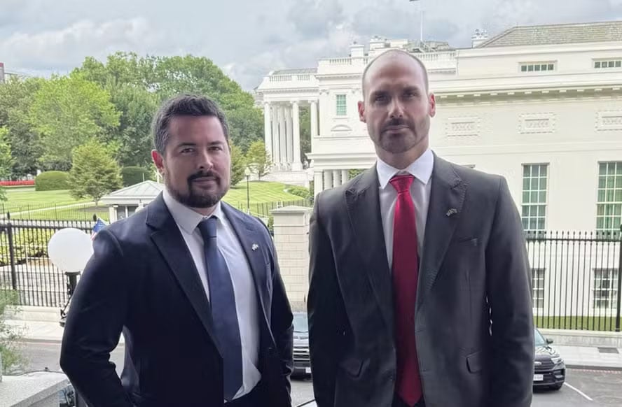 Paulo Figueiredo e Eduardo Bolsonaro. Foto: Reprodução/Redes Sociais