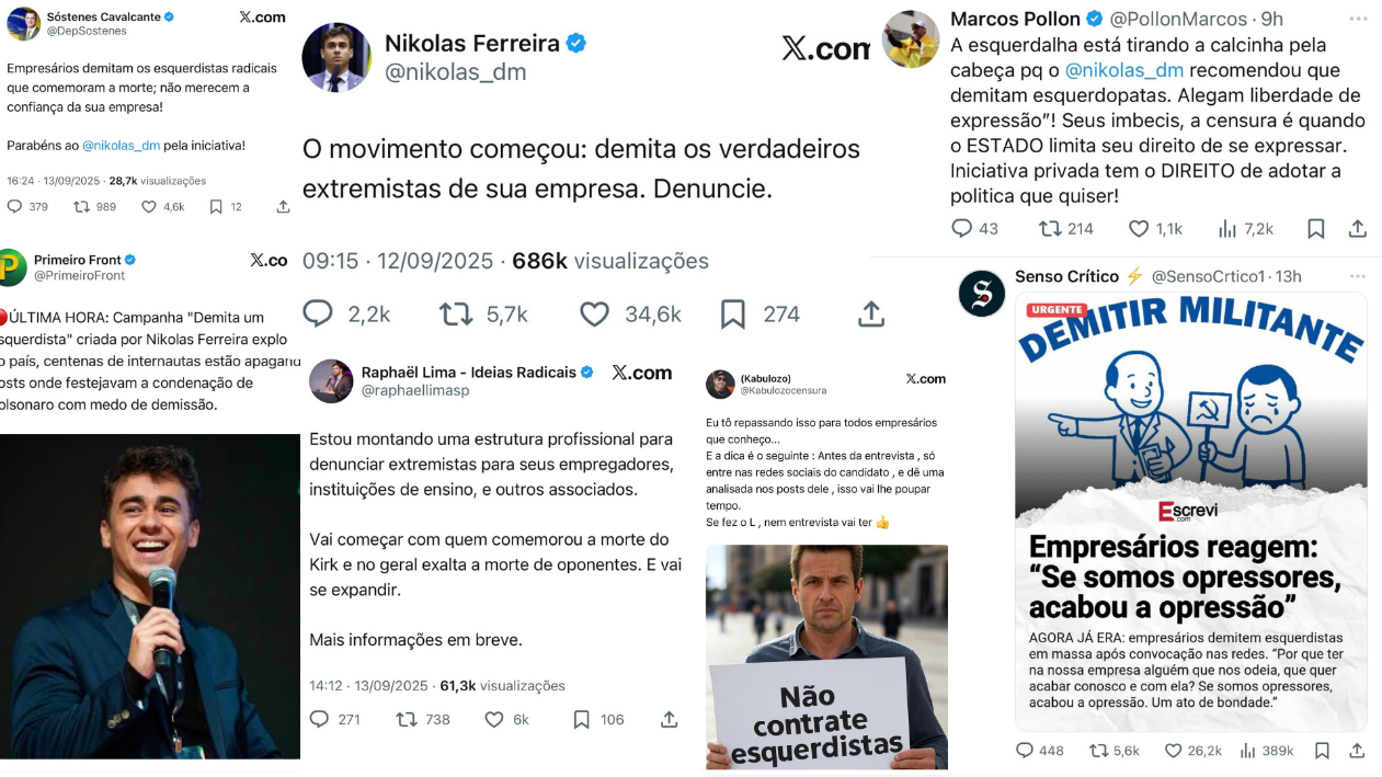 *Fotomontagem com posts de internet